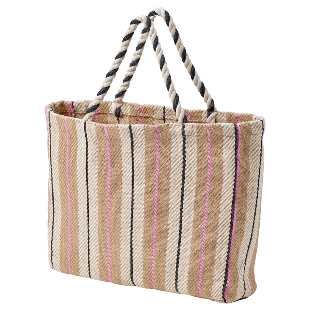 IKEA MAVINN handmade stripe bag NWT